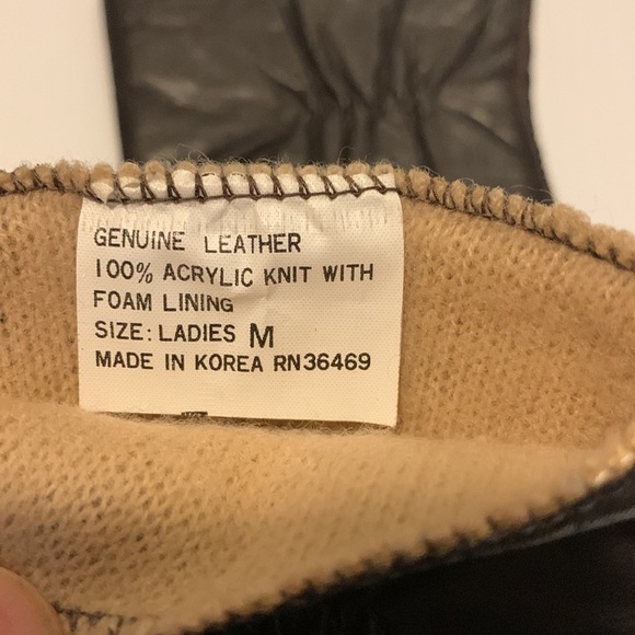 DARK Brown Leather Gloves with Lining Size M - Picture 7 of 17